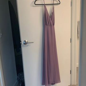 Lulus Lavender Cross-back Strappy Midi Formal Dress